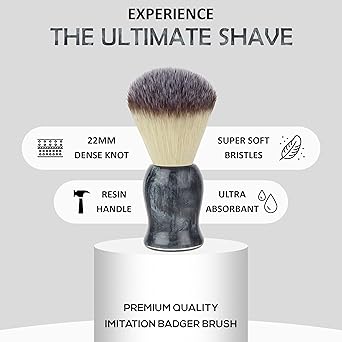 RUBAB MEN Luxuriously Soft Shaving Brush for Men, Bomber Edition, Premium Cruelty-Free Bristles, Stylish Grey Bomber-Toned Ergonomic Handle, Hand-crafted with Passion in India    Ask ChatGPT - View 4 of 4