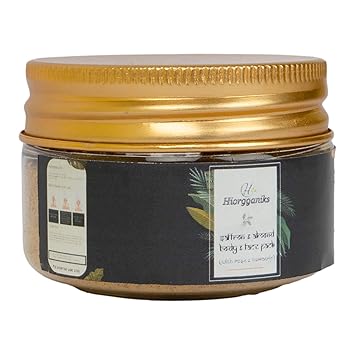 Hiorgganiks Body And Face Pack With Saffron, Rose, Almond And Turmeric (50 Gram) NW - View 2 of 3