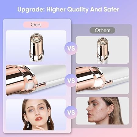 VIFERA Facial Hair Remover Machine For Women - Face, Chin, Cheek, Eyebrow, Upper Lip Hair Remover for Women, USB RECHARGEABLE Epilator Machine for Women (White) - View 3 of 5