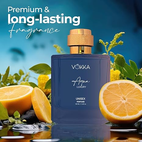 VOKKA Oud and Aqua Perfume Gift Set 2 x 100ml Unisex Eau De Parfum Long Lasting Woody Aquatic Scent for Men and Women - View 3 of 5