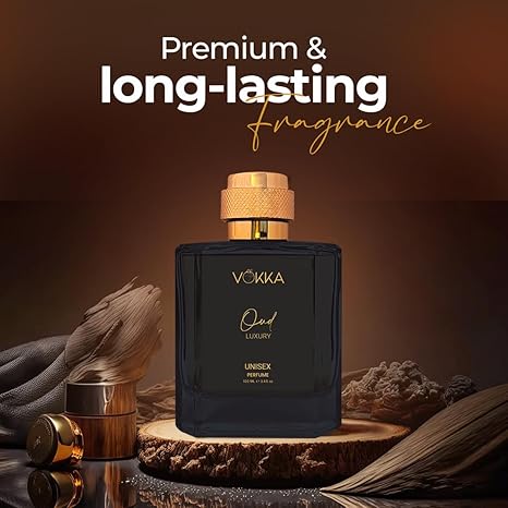 VOKKA Oud and Aqua Perfume Gift Set 2 x 100ml Unisex Eau De Parfum Long Lasting Woody Aquatic Scent for Men and Women - View 4 of 5