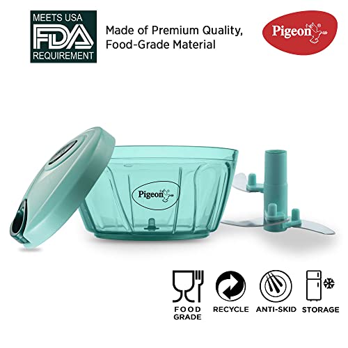 Pigeon Polypropylene Mini Handy and Compact Chopper with 3 Blades for Effortlessly Chopping Vegetables and Fruits for Your Kitchen (12420, Green, 400 ml) - View 5 of 5