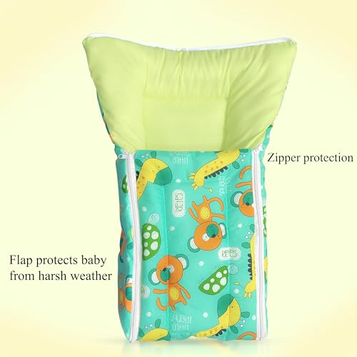 MOM & SON Baby Sleeping Bag for Newborns Soft & Cozy Infant Carry Nest | 3-in-1 Baby Wrapper, Sleeping Sack & Carrier | Sleeping Pod | Baby Bedding Set, Baby Portable Bassinet (0-6 Months, Green) - View 5 of 6