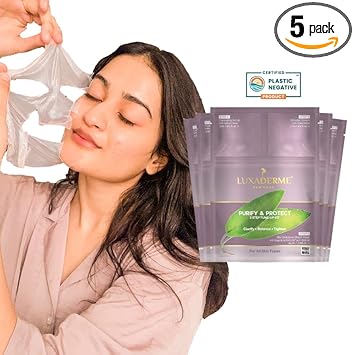 LuxaDerme 3 Step Korean Facial Kit Deep Cleansing and Acne Control Purifying Facial for Oily and Acne Prone Skin Brightening and Glowing Skin Treatment At Home Spa Facial Kit Pack of 5 - Related product