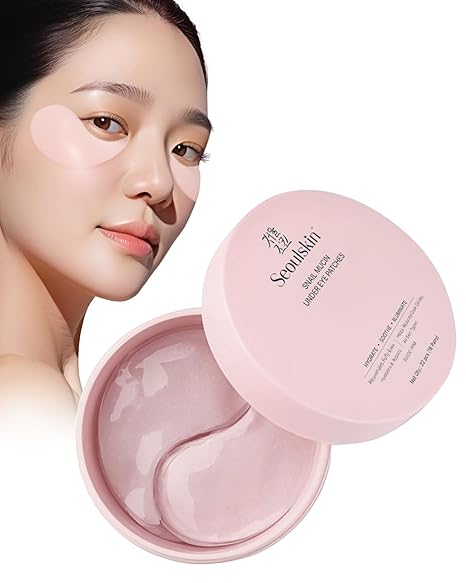 SeoulSkin Snail Mucin Under Eye Serum Patches (32 Pcs) – Korean Eye Patches designed to reduce dark circles and puffiness. Hydrates and repairs delicate under-eye skin with Niacinamide and Hyaluronic Acid. Paraben-free, sulphate-free, and cruelty-free formula. - Related product