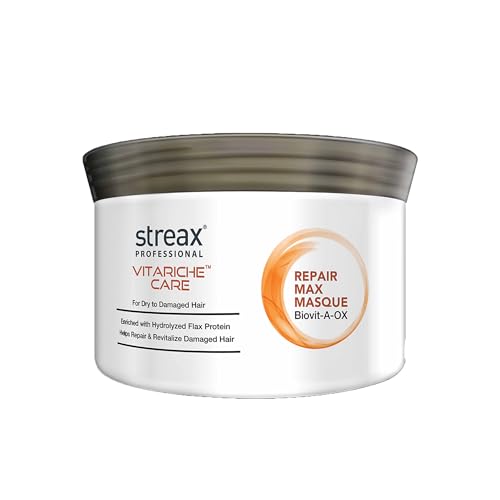 Streax Professional Vitariche Care Repair Max Hair Mask,200gm|Hair Mask for Damaged Hair|For Dry to Damaged Hair|Hair Mask/Masque for Men & Women|Conditioner for Hair|Cream Mask for Damaged Hair| Biovit-A-OX,200g - Related product