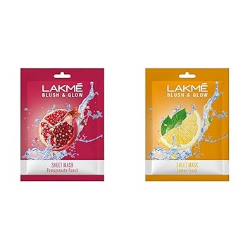Lakmé Blush & Glow Pomegranate Sheet Mask, 20 ml & Lakmé Blush & Glow Lemon Sheet Mask, 20 ml - Related product