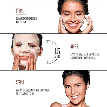 Lakmé Blush & Glow Pomegranate Sheet Mask, 20 ml & Lakmé Blush & Glow Lemon Sheet Mask, 20 ml - View 4 of 6