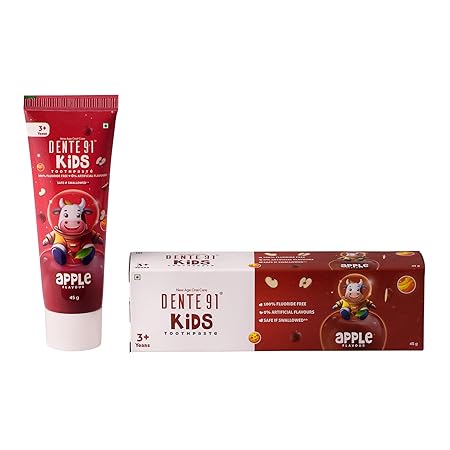 Dente91 Kids Toothpaste with Apple Flavour, Protects Against Dental Caries and Hypersensitivity, Fluoride Free, 45g - Related product