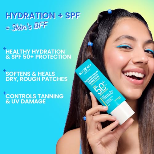 Dot & Key Blueberry Hydrate Barrier Repair Sunscreen SPF 50+, PA++++ | For Dry & Sensitive Skin , Non - Greasy Finish , No White Cast | UV & Blue Light Protection , Broad Spectrum, 80g - View 3 of 5