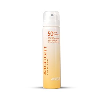 Asaya Air Light Sunscreen Spray SPF 50 PA++++ Broad-Spectrum UVA/UVB Protection with Ceramides & Aloe Vera nvisible, Non-Greasy & Alcohol-Free Cooling, Hydrating, Quick-Absorbing No White Cast For All Skin Types 75ml - Related product