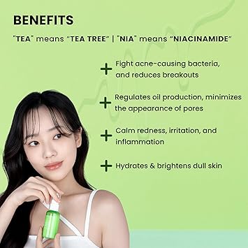 Mirabelle Korea Tea Tree + Niacinamide Serum Acne & Oil Control Pore Minimizing & Skin Clarifying  For Oily, Combination & Acne-Prone Skin 50ml - View 2 of 5