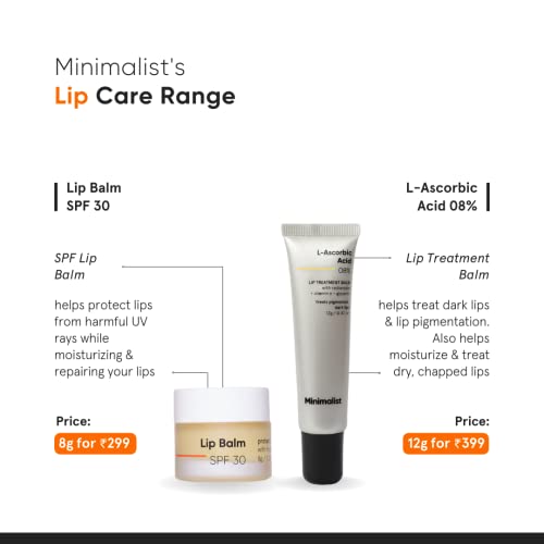 Minimalist Lip Treatment Balm for Pigmented & Dark Lips | 8% L-Ascorbic Acid with Vitamin E, Radianskin & Glycerine , For Women & Men , 12 g - View 3 of 5