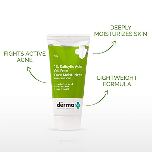The Derma Co 1% Salicylic Acid Oil-Free Moisturizer For Face with Oat Extract , Fights Active Acne , Deeply Moisturizes  - View 3 of 4