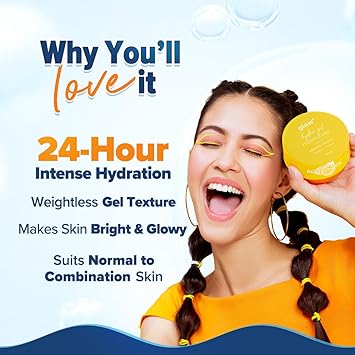 Aqualogica Glow+ Hydra Gel Moisturizer Vitamin C & Papaya 24H Hydration & Glow Lightweight, Non-Sticky Gel 200g - View 3 of 4