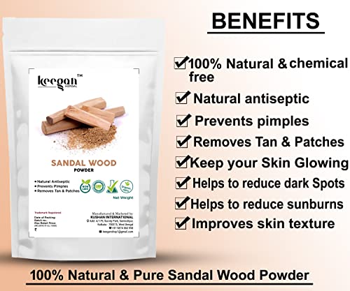 Keegan Herbal Natural & Pure Sandalwood Powder 100 gram Pouch | Chandan Powder For Face & Skin Care - View 5 of 5