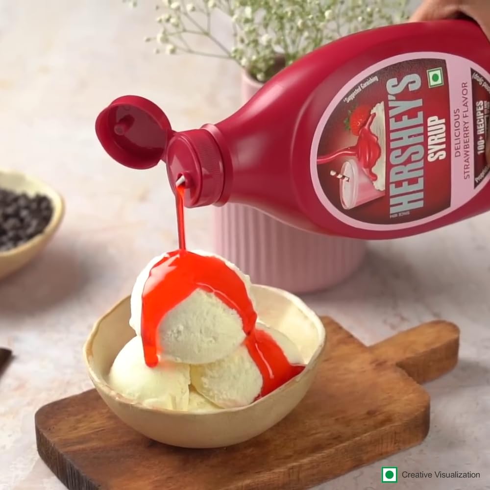 HERSHEY'S Strawberry Flavored Syrup | Delicious Strawberry Flavor | 623 G Bottle, Liquid - View 4 of 6