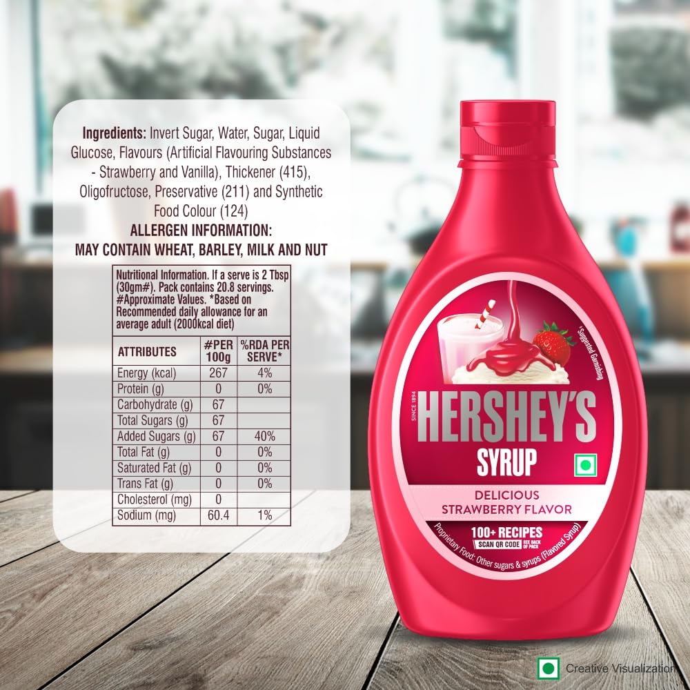 HERSHEY'S Strawberry Flavored Syrup | Delicious Strawberry Flavor | 623 G Bottle, Liquid - View 6 of 6