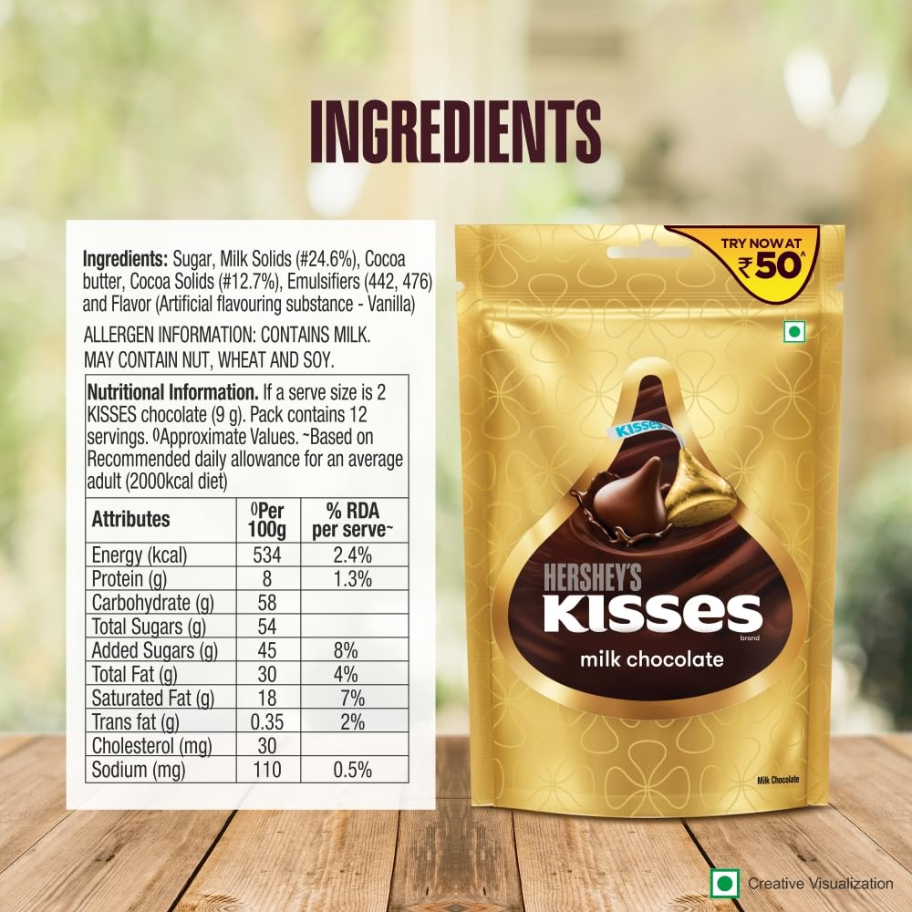 HERSHEY'S Kisses Vegetarian Milk Chocolate,36 Grams - View 6 of 7