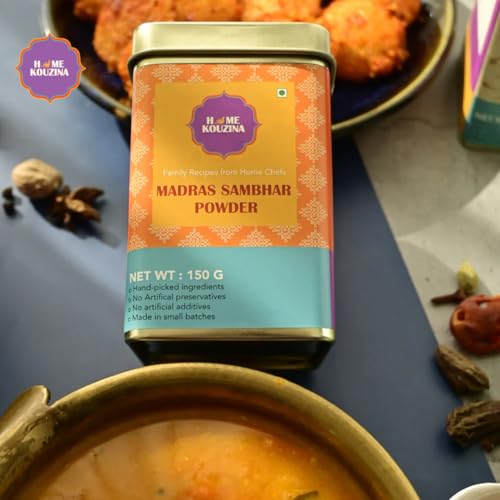 Home Kouzina Madras Sambhar Powder - 150g , Perfect for Authentic Tamil Style Sambhar, No Artificial Additives , Made in Small Batches , 100% Natural Ingredients, Traditional Recipe - View 3 of 4