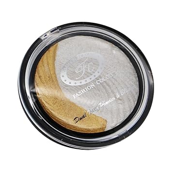 FASHION COLOUR Dual Face Powder & Blusher – Shade 1 , Highly Pigmented, Easy to Blend , Natural Glow for Cheeks & Highlighting , Suitable for All Skin Tones - View 2 of 3