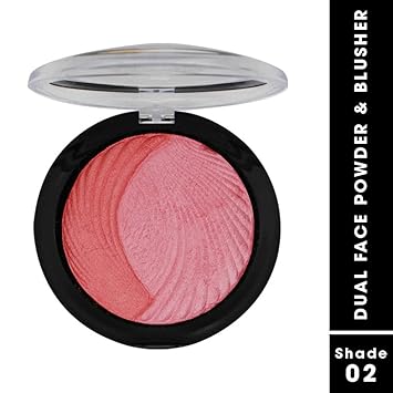 FASHION COLOUR Dual Face Powder & Blusher – Shade 2 , Highly Pigmented, Easy to Blend , Natural Glow for Cheeks & Highlighting , Suitable for All Skin Tones - View 2 of 3
