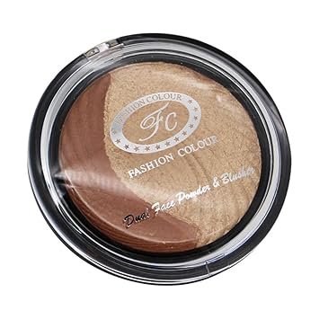 FASHION COLOUR Dual Face Powder & Blusher – Shade 3 , Highly Pigmented, Easy to Blend , Natural Glow for Cheeks & Highlighting , Suitable for All Skin Tones - View 3 of 3