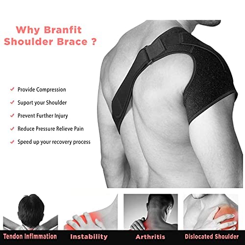 Right Arm Shoulder Support Adjustable Neoprene Stretch Strap Wrap Belt Band Pads Gym Guard Brace Support Medical Posture Compression (X-Large) - View 3 of 5