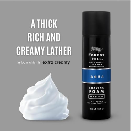 Forest Hill Pack of 10 Aqua Pre Shave Foam For Men,Goodness of Olive & Argan Oil,Mulberry,Rosemary & Peppermint Extract,Prevent Cuts & Burns,Rich Lather,Cooling Hydrating Formula, (Each 50g) - View 3 of 4