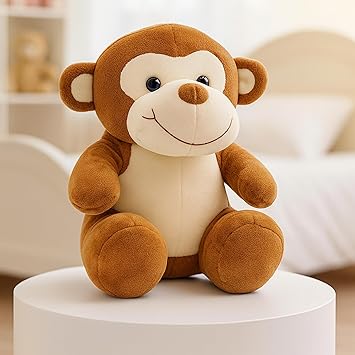 Babique Sitting Monkey Plush Soft Toy – Cute & Soft Animal Doll for Kids, Boys & Girls, Home Decor Gift, 28 cm - View 2 of 3