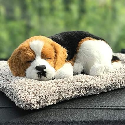 Sleeping Dog Stuffed Toy – 16 cm Adorable Black & White Sleeping Puppy, Perfect for Car Dashboard, Home Decor, or Office, Soft and Huggable Plush Toy, Cute Companion for Kids, Collectors, or Car Interiors. - Related product