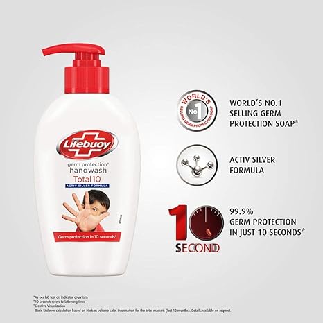 Lifebuoy Total 10 Germ Protection Liquid Handwash Refill Canister, 5L | Kills 99.9% Germs | Liquid Handwash Fights Bacteria & Viruses - View 5 of 6