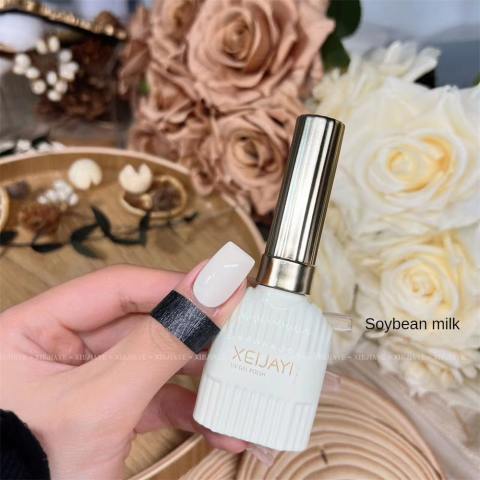 Tattielove Milk Bottle Pure Color Nail Polish 15ml High Saturation Gel Nail Polish Smooth Delicate Easy Apply Long-Lasting High-Quality Nail Lacquer Vibrant Color Professional Manicure-05# - View 2 of 3