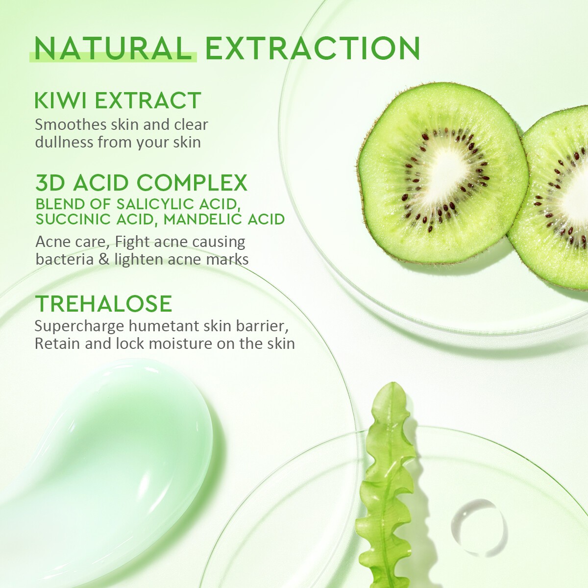 Glad2Glow KIWI 3D Acid Acne Moisturizer Acne Treatment Night Day Cream Face Acne Cream Skincare Moisturiser-3pcs(FROM MALAYSIA) - View 3 of 4