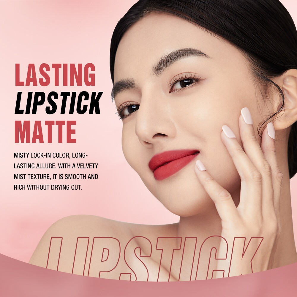 O.TWO.O Misty Kiss Lock Color Matte Lipstick 24H Long Lasting Non-stick Cup Lip Makeup-  M20 WILLFUL(FROM MALAYSIA) - View 2 of 4