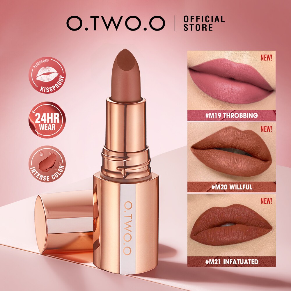 O.TWO.O Misty Kiss Lock Color Matte Lipstick 24H Long Lasting Non-stick Cup Lip Makeup-  M20 WILLFUL(FROM MALAYSIA) - View 4 of 4