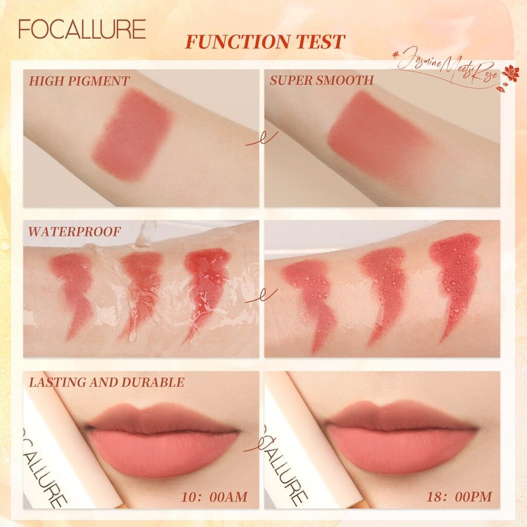 FOCALLURE FA203 Natural Jasmine Meets Rose Pure Matte Lipstick Long-Lasting Waterproof Soft Smooth Lipstick-301#(FROM MALAYSIA) - View 3 of 4