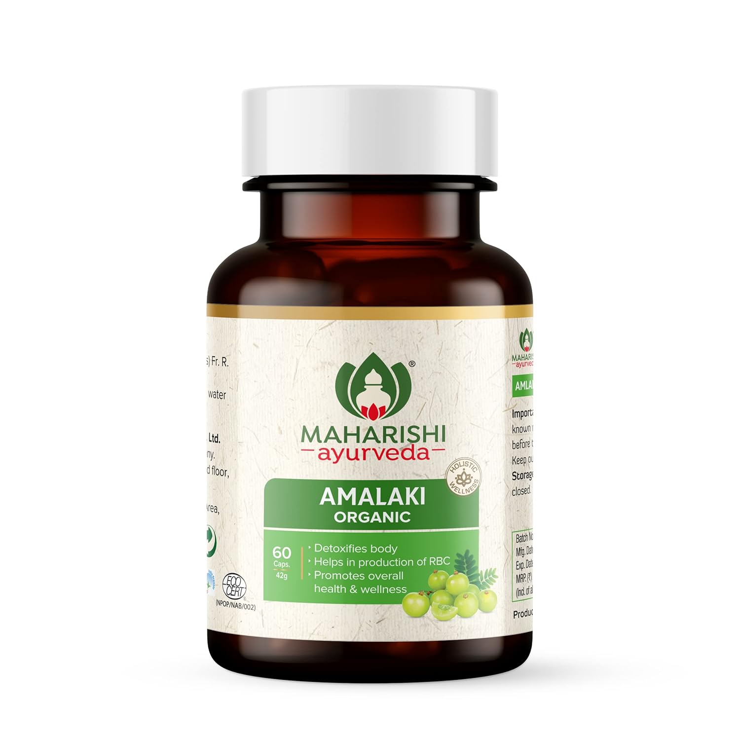 Amla Capsules | Maharishi Ayurveda Organic Amalaki Capsules 700 MG | Amla Rasayana | Detoxifies Body | Rich In Vitamin C | Boosts Immunity | Improves Digestion (60 Capsules)(FROM INDIA)NUZ - Shop at Colombo Mall
