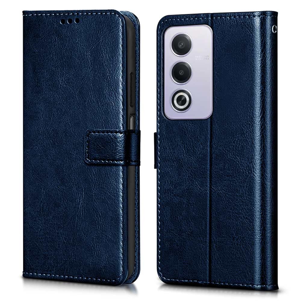WOW IMAGINE Shock Proof Flip Cover Back Case Cover for Oppo A3 Pro 5G (Flexible | Leather Finish | Card Pockets Wallet & Stand | Blue) - Shop at Colombo Mall