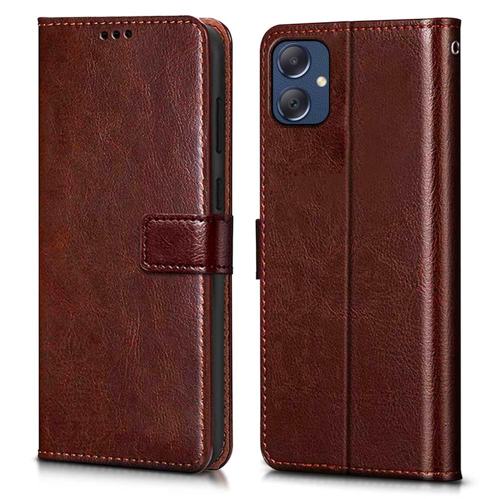 WOW IMAGINE Shock Proof Flip Cover Back Case Cover for Samsung Galaxy F05 | Galaxy M05 | Galaxy A05 (Flexible | Leather Finish | Card Pockets Wallet & Stand | Chestnut Brown) (FROM INDIA FAAZ) - Shop at Colombo Mall