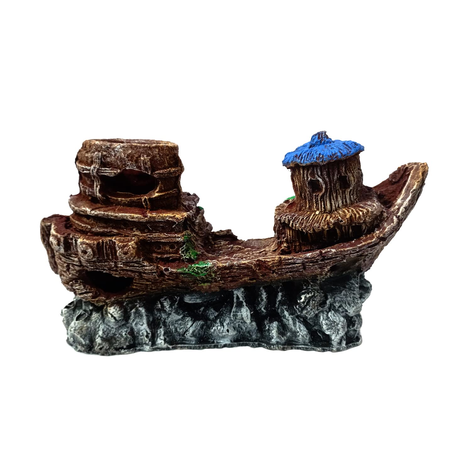 Jainsons Pet Products Aquarium Decorative Ornaments for Fish Tank Decoration (Broken Boat) FROM INDIA(NUZ) - View 2 of 3