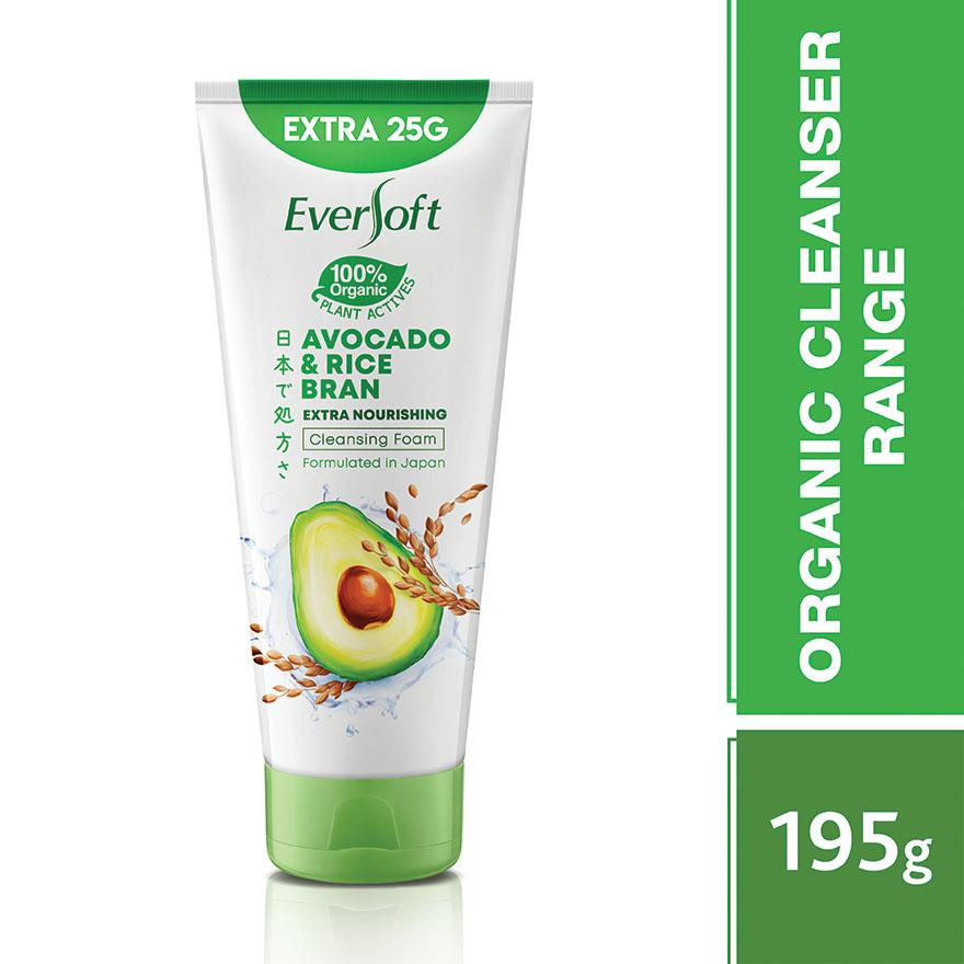 EVERSOFT Avocado and Rice Bran Facial Cleanser 195g — Nourishing Face Wash, Gentle Hydrating Cleanser, Removes Dirt & Oil, Softens Skin, Enriched with Natural Extracts for Smooth Healthy Radiant Complexion - Related product
