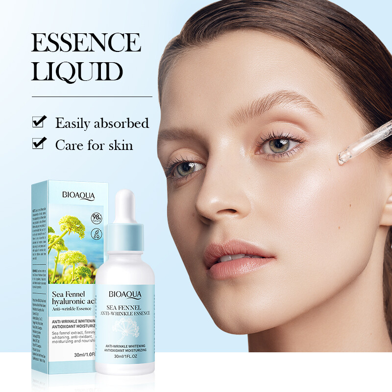 BIOAQUA Sea Fennel Hyaluronic Acid Essence – Anti-Wrinkle, Firming, Hydrating, Moisturizing, Light Line Reduction, Skin Rejuvenating, Elasticity Boosting, Smooth, Radiance Enhancing, 30ml Facial Serum, Professional Skincare Cosmetic - View 2 of 3