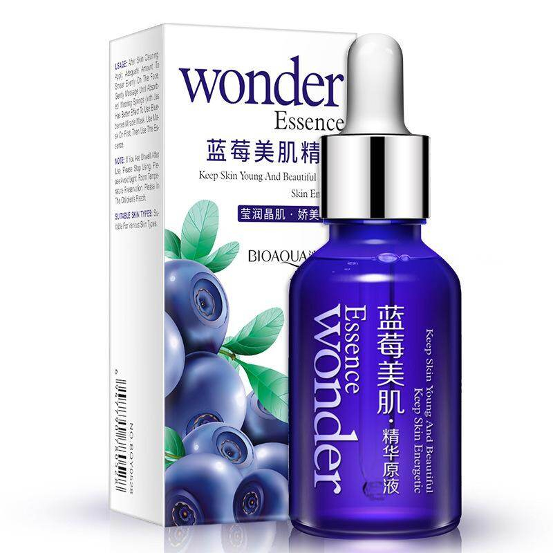 BIOAQUA Wonder Blueberry Essence Anti-Wrinkle Anti-Aging Essence – Blueberry Extract Serum, Hydrating, Firming, Skin Rejuvenation, Anti-Fine Lines, Brightening, Nourishing, Moisturizing, Elasticity Booster, Youthful Glow, Daily Skincare, Anti-Aging Solution, 30ml - View 2 of 3