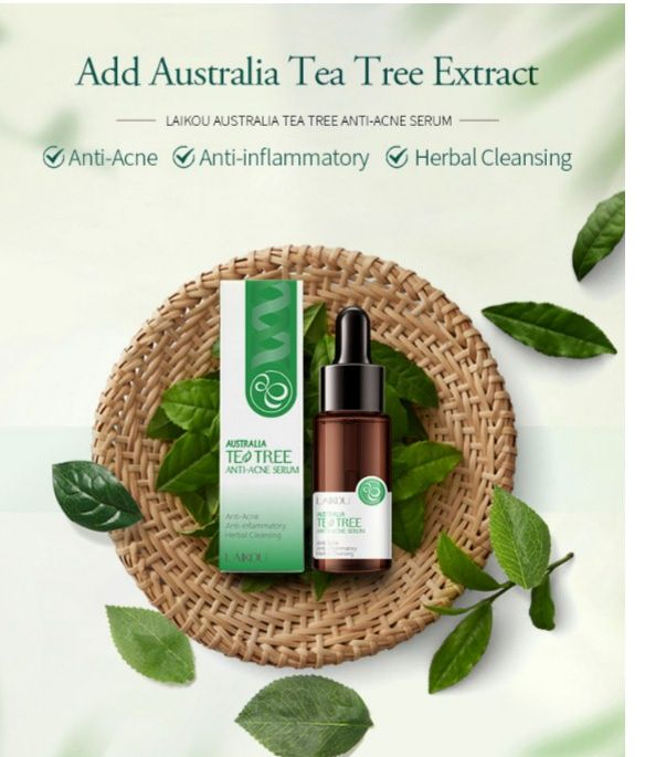 LAIKOU Australia Tea Tree Serum Anti-Acne Oil Treatment Face Essence – Hydrating Moisturizing Facial Skincare Solution for Clear Skin, Acne Control, Oil Balance, Pore Minimizing, Lightweight Daily Use - View 3 of 3
