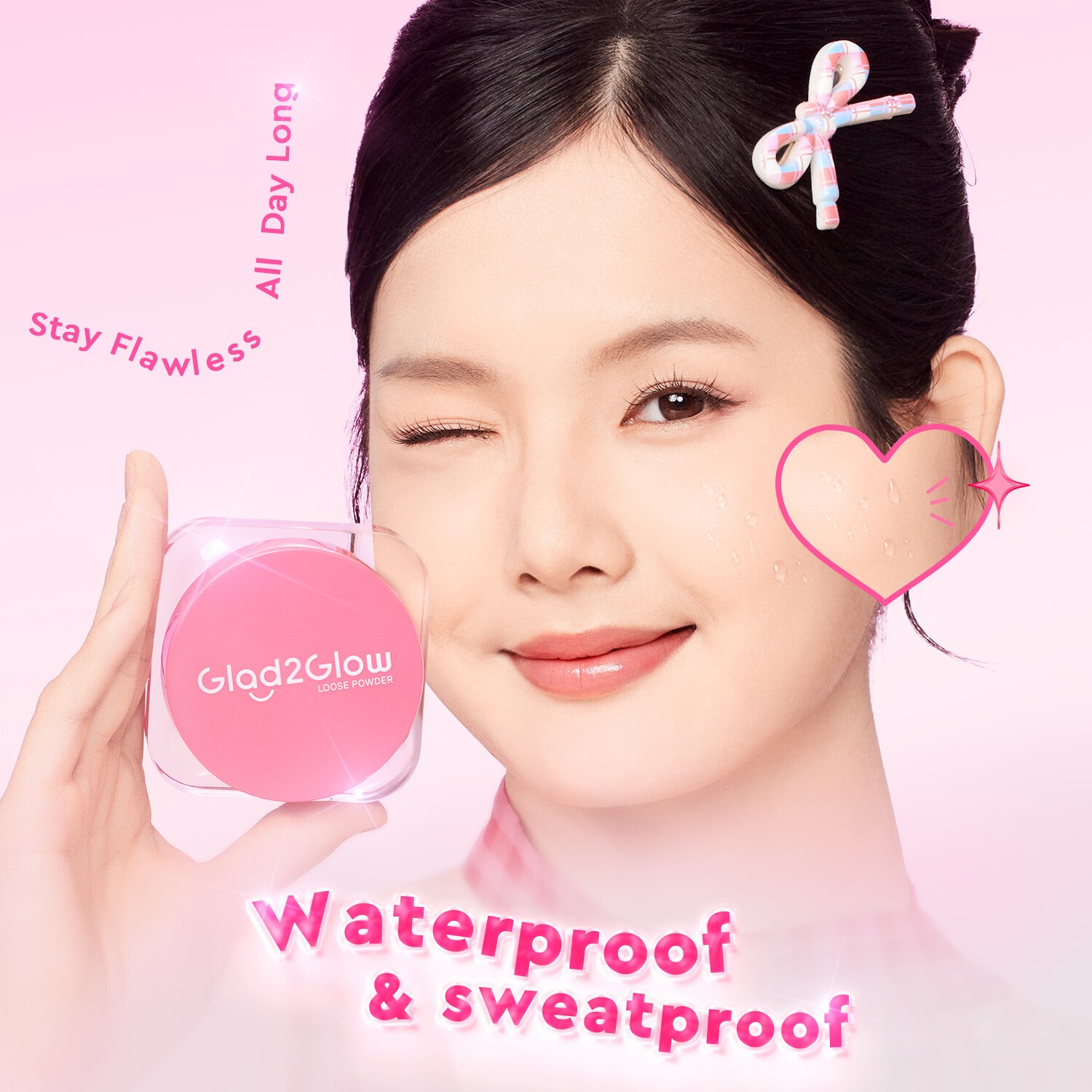 Glad2Glow Perfect Blur&Cover Loose Powder Oil Control Long-Lasting Matte Flawless High coverage-03-HONEY(FROM MALAYSIA) - View 3 of 4