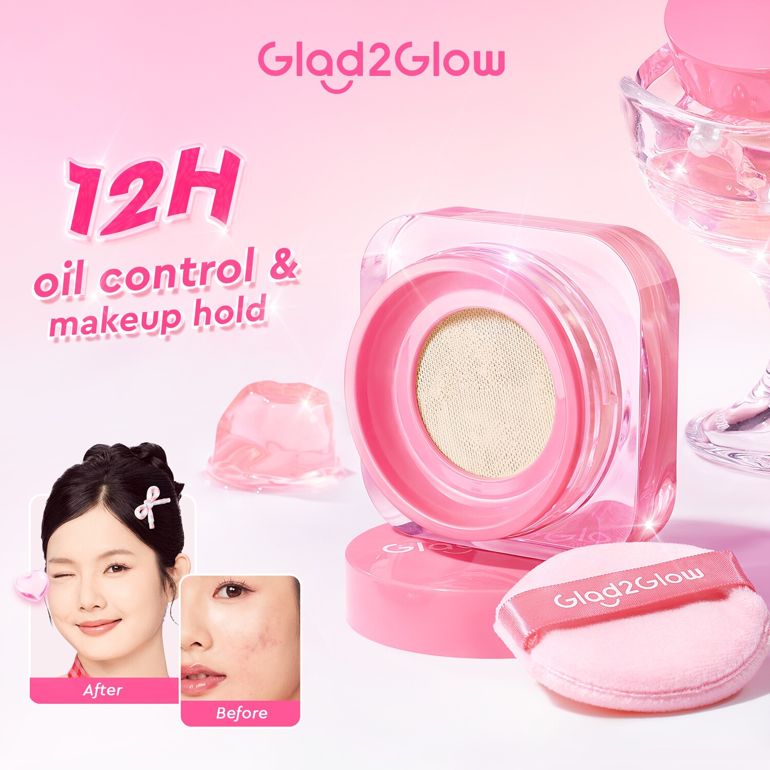 Glad2Glow Perfect Blur&Cover Loose Powder Oil Control Long-Lasting Matte Flawless High coverage-03-HONEY(FROM MALAYSIA) - View 4 of 4