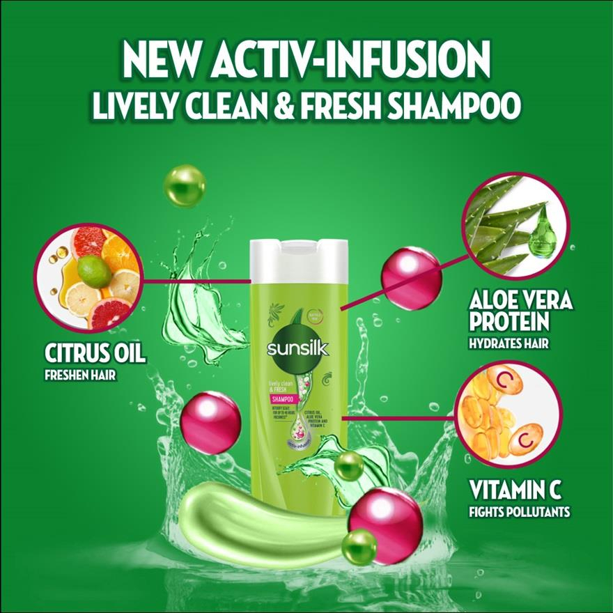 Sunsilk Clean & Fresh Shampoo 70ml – Refreshing Hair Care, Deep Cleansing, Removes Oil & Dirt, Lightweight Formula, Hydrating, Revitalizing Scalp, Soft Shiny Hair, Frizz Control, Daily Use, Suitable for All Hair Types - View 2 of 3