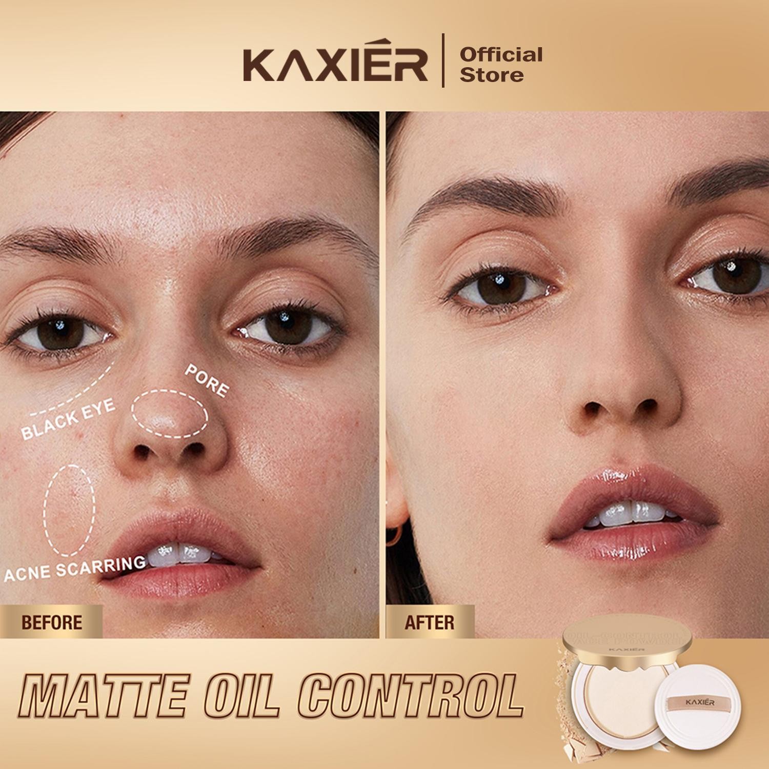 KAXIER Powder Two Way Cake Pressed Powder High Coverage Oil Control Acne Cover Matte-04 NATURAL TAN(FROM MALAYSIA) - View 3 of 4