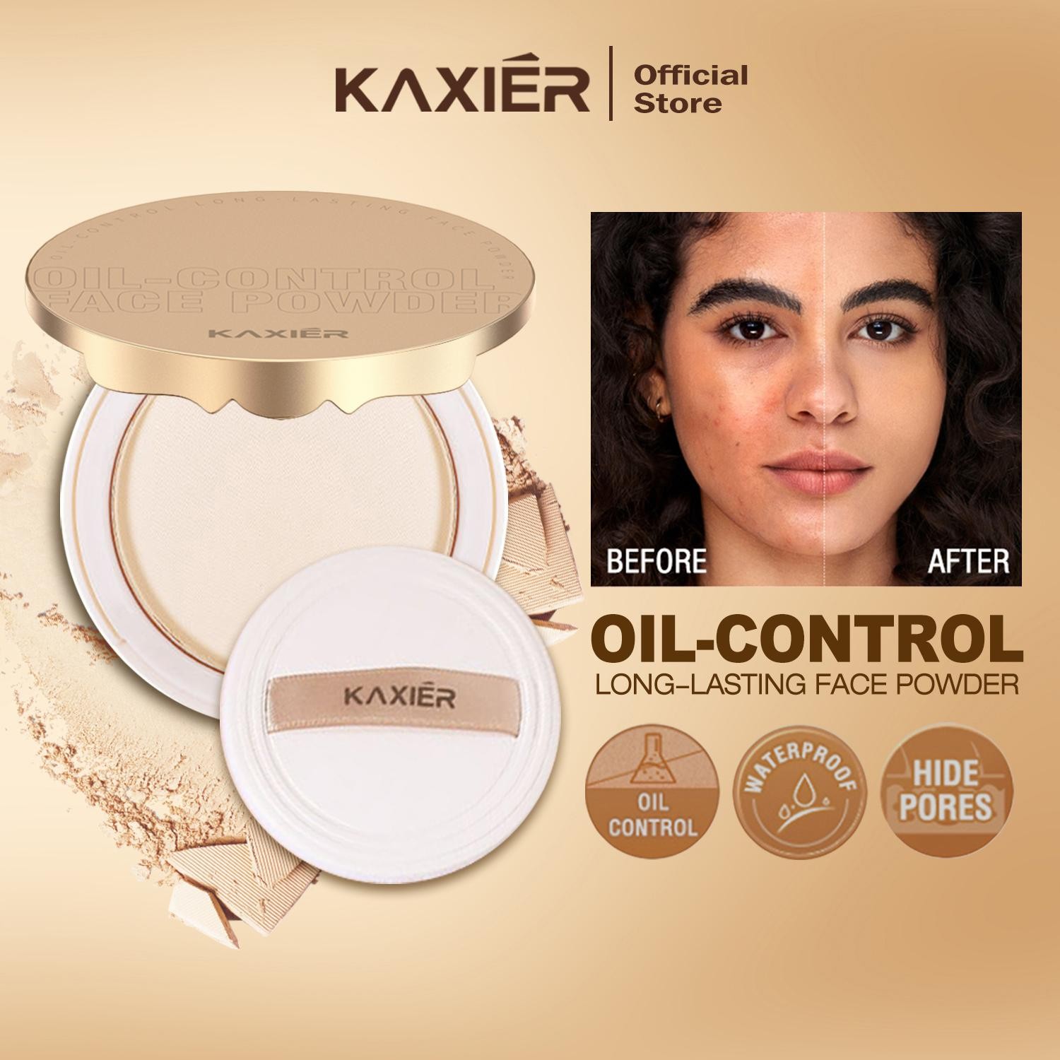 KAXIER Powder Two Way Cake Pressed Powder High Coverage Oil Control Acne Cover Matte-04 NATURAL TAN(FROM MALAYSIA) - View 4 of 4